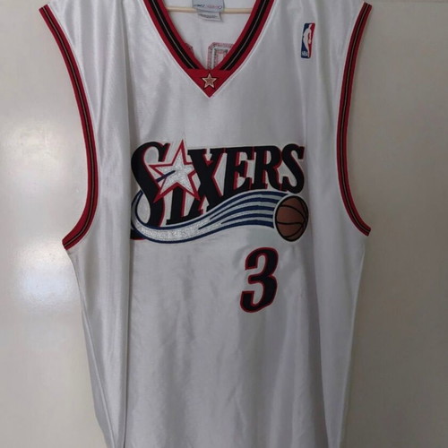 Iverson Sixers jersey used with autograph and certification, size XXL