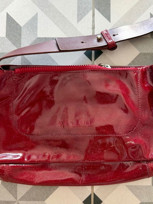 Mazzini shoulder bag used, red patent leather