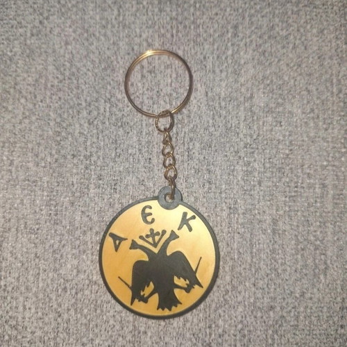 AEK Keychain 3D printed, gold and black