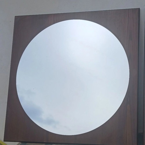 Round mirror made of natural wood like new