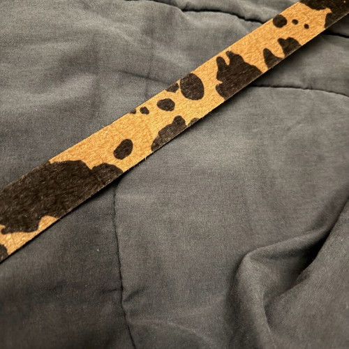 Pony skin belt used with animal print, black and brown