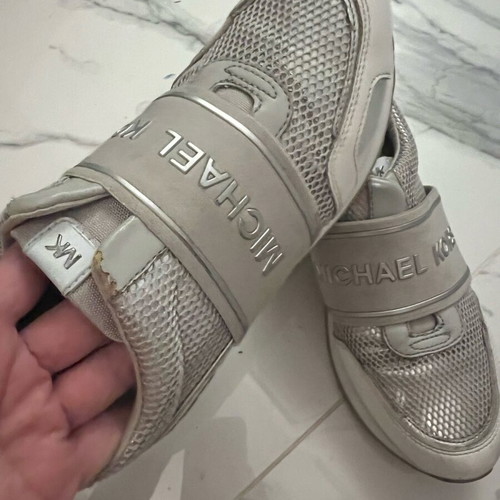 Michael Kors women's silver sports shoes used, size 38