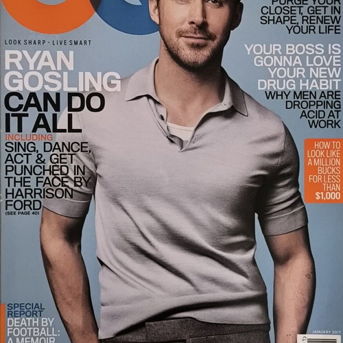 GQ Magazine January 2017 Ryan Gosling like new