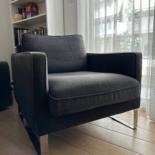 Melby armchair IKEA used, gray with removable metal legs