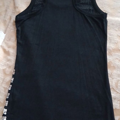 JKY Collection Black Sleeveless Top with Silver Sequins, Like New