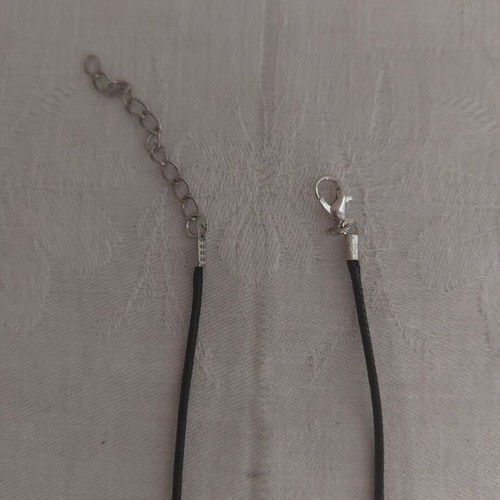 Necklace from PU leather like new, 45 cm + 5 cm extension, black and yellow