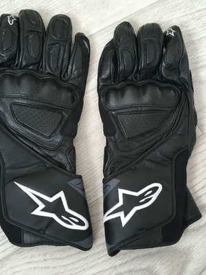 Δερμάτινα γάντια μοτοσυκλέτας Alpinestars SP-8 V3 Air μεταχειρισμένα, μαύρα