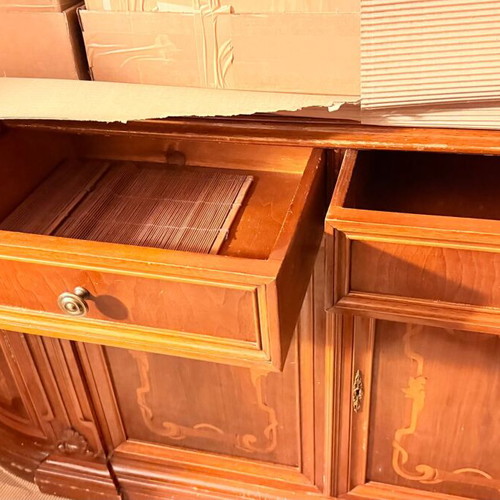 Palazzo Athens dining buffet refurbished, solid wood with marquetry