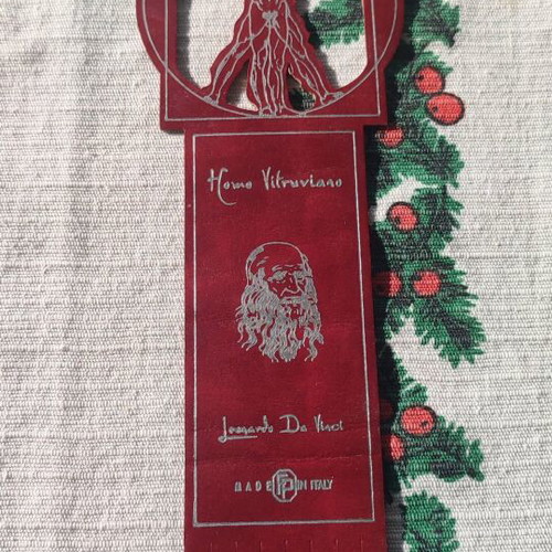 Leather bookmark Leonardo da Vinci new