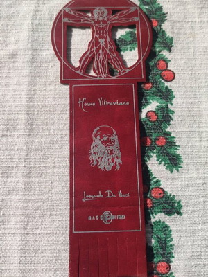 Leather bookmark Leonardo da Vinci new