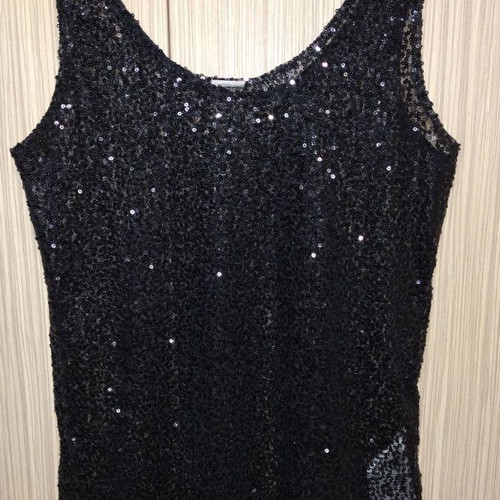 Sequin blouse new, size medium, black