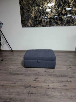 Gray fabric stool with storage function new