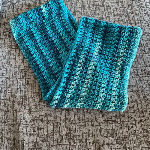 Handmade crocheted neck warmer new in shades of blue