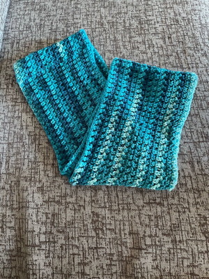 Handmade crocheted neck warmer new in shades of blue