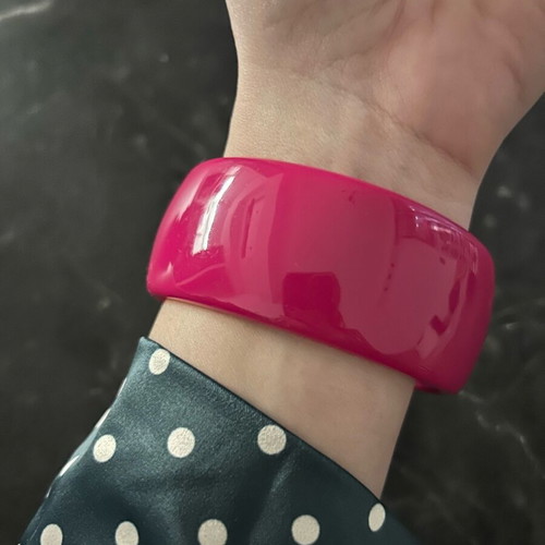 Roberto Cavalli bracelet limited edition fuchsia resin with gold logo