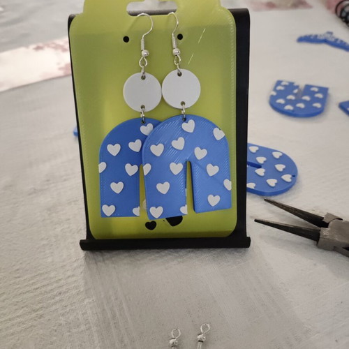 Blue Petal 3D printing earrings made to order