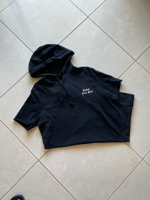 Women's long sporty dress with hood size S like new, black H&M