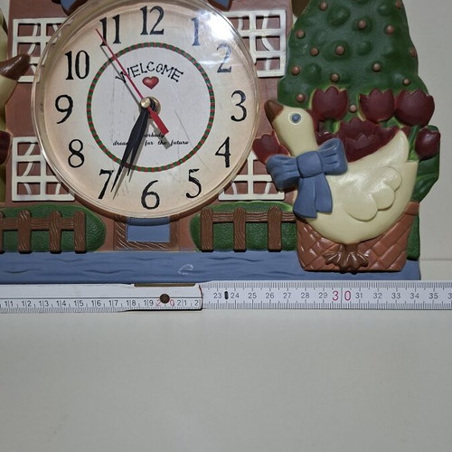 Wall clock 34 cm plastic, decorative for kids' room