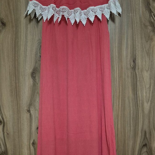 Attrattivo strapless long coral dress