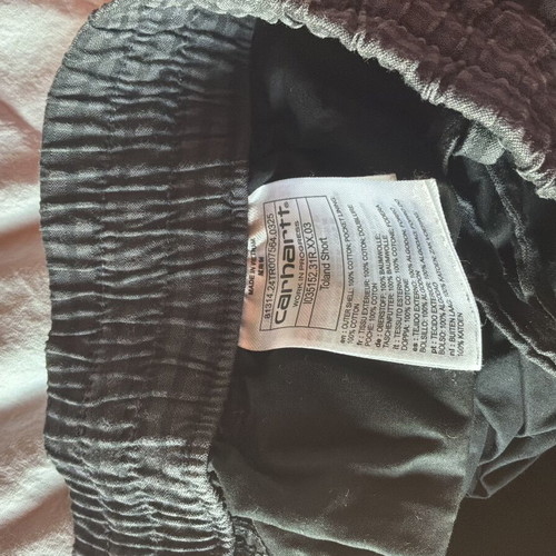 Carhartt WIP Toland Shorts XL like new, black-grey stripes, 100% cotton