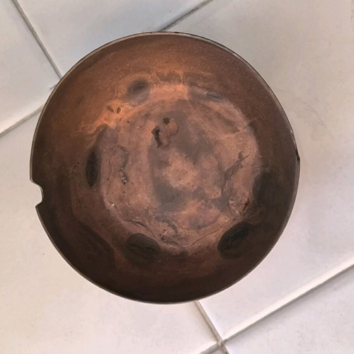 Vintage copper ashtray used handmade from Kriti