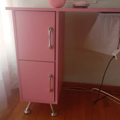 Nail Table with Extractor New, Pink, Assembled
