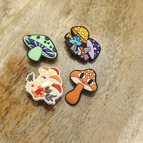 Pins for Crocs mushrooms set of 4 new, colorful
