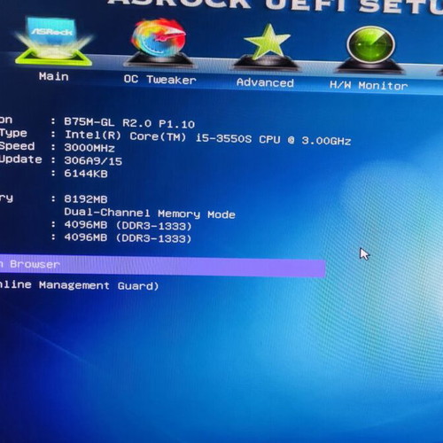 Pc i5 3550s set with 8GB RAM, Asrock B75m GL, SSD 240, Corsair CX500