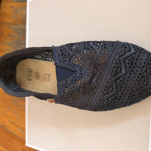 Exe flat espadrilles used, lace, size 37, blue