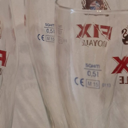 Collectible FIX Royale Weizen SAHM “PERLSEE” 0.5L Glasses Set of 4 like new