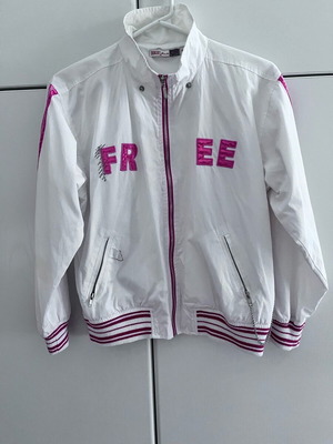 College jacket white Medium like new with zippered pockets