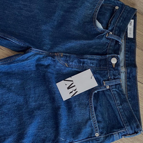 Zara Blue Denim Jeans Size 42 New