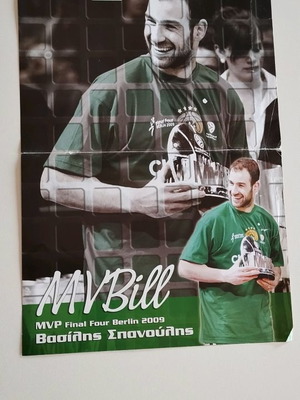Panathinaikos Vasilis Spanoulis Poster 28×41 with minor wear