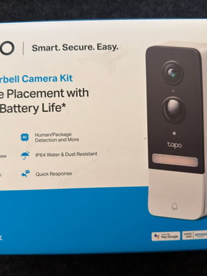 TP-Link Tapo D230S1 Smart Ασύρματο Βίντεο Κουδούνι 2K 5MP με Μπαταρία και Hub