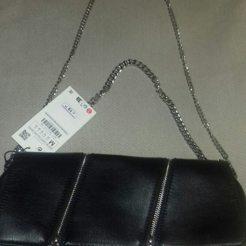 Zara crossbody bag new, black with double detachable chain