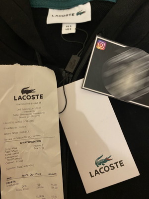 Lacoste jacket new, size Small, black