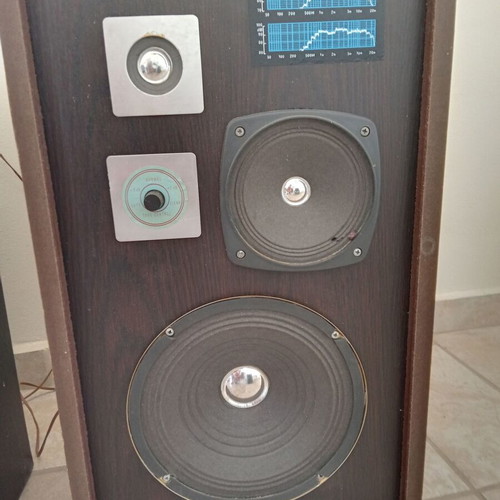 Vintage floor-standing speakers used, 80W, 8 ohms, 3-way with equalizer