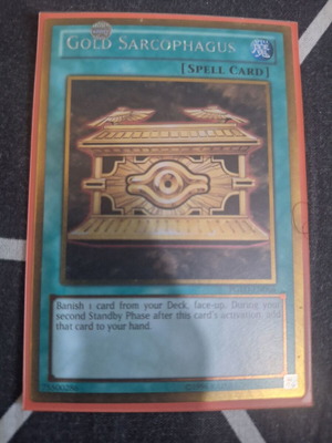 Gold Sarcophagus Yu-Gi-Oh! card like new, vintage