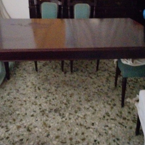 Solid wood dining table like new dark brown