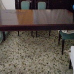 Solid wood dining table like new dark brown