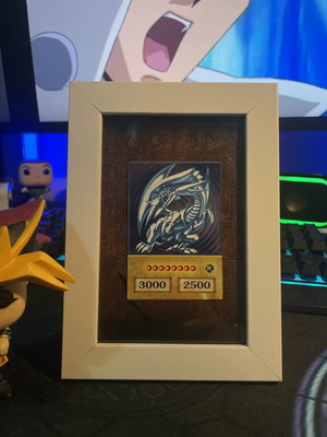 Yu-Gi-Oh! κορνίζα με κάρτα Blue-Eyes White Dragon Orica σαν καινούργιο