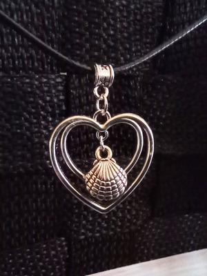 Handmade Valentine's necklace new, silver with heart and charm