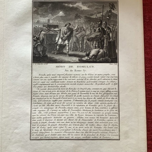 Χαλκογραφία 1770 Ο Θάνατος του Ρωμύλου μεταχειρισμένη 28x21 cm