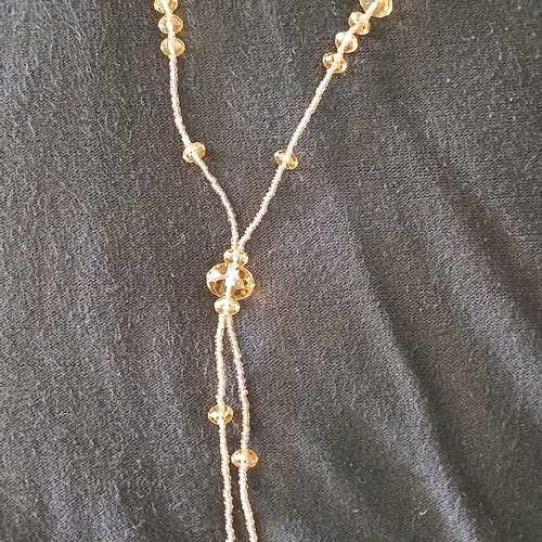 Glam Scope necklace lariat style with honey crystals new