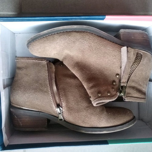 Sonnax suede ankle boots used, beige, size 36, 4 cm heel
