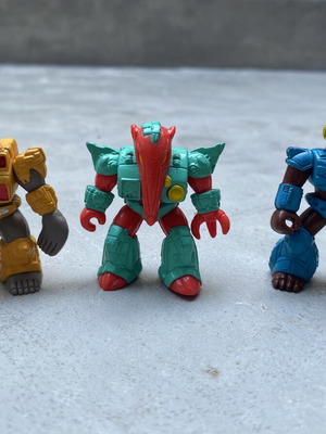 Hasbro Battle Beasts vintage figures #11 Grizzly Bear, #40 Antic Anteater, #37 Wolfgang Walrus