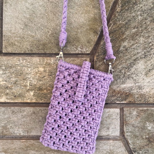 Handmade macrame phone bag crossbody made to order