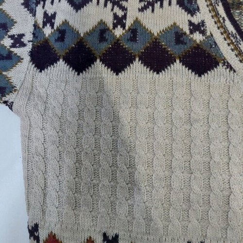 Men's cardigan used with dense jacquard knit, size XL, multicolor