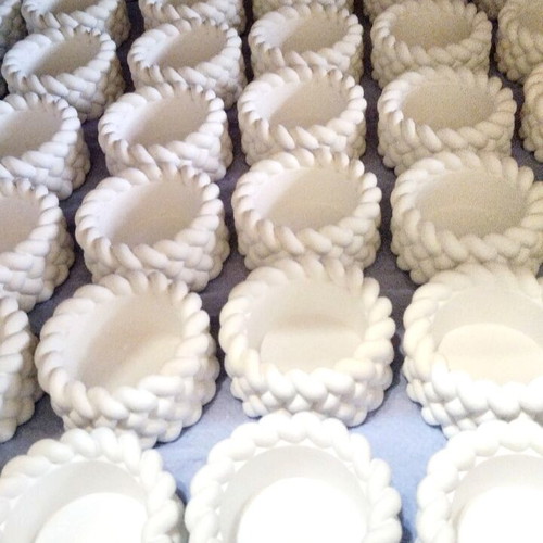 Handmade bombonieres with ceramic base for tealight made to order