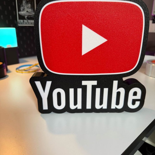 Lightbox 3D print YouTube USB plastic 23x24x3cm new